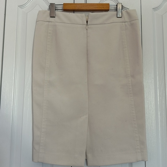 Plain Beige Office Pencil Skirt - Picture 2 of 5